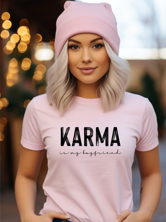 Karma is my Boyfriend Graphic Crew Neck Tee