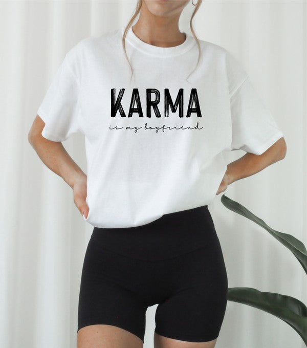 Karma is my Boyfriend Graphic Crew Neck Tee