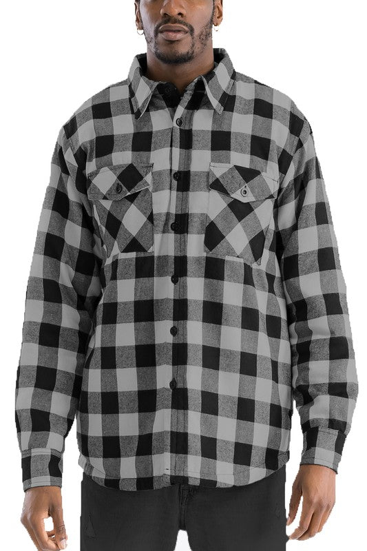 Mens Quilted Padded Flannel