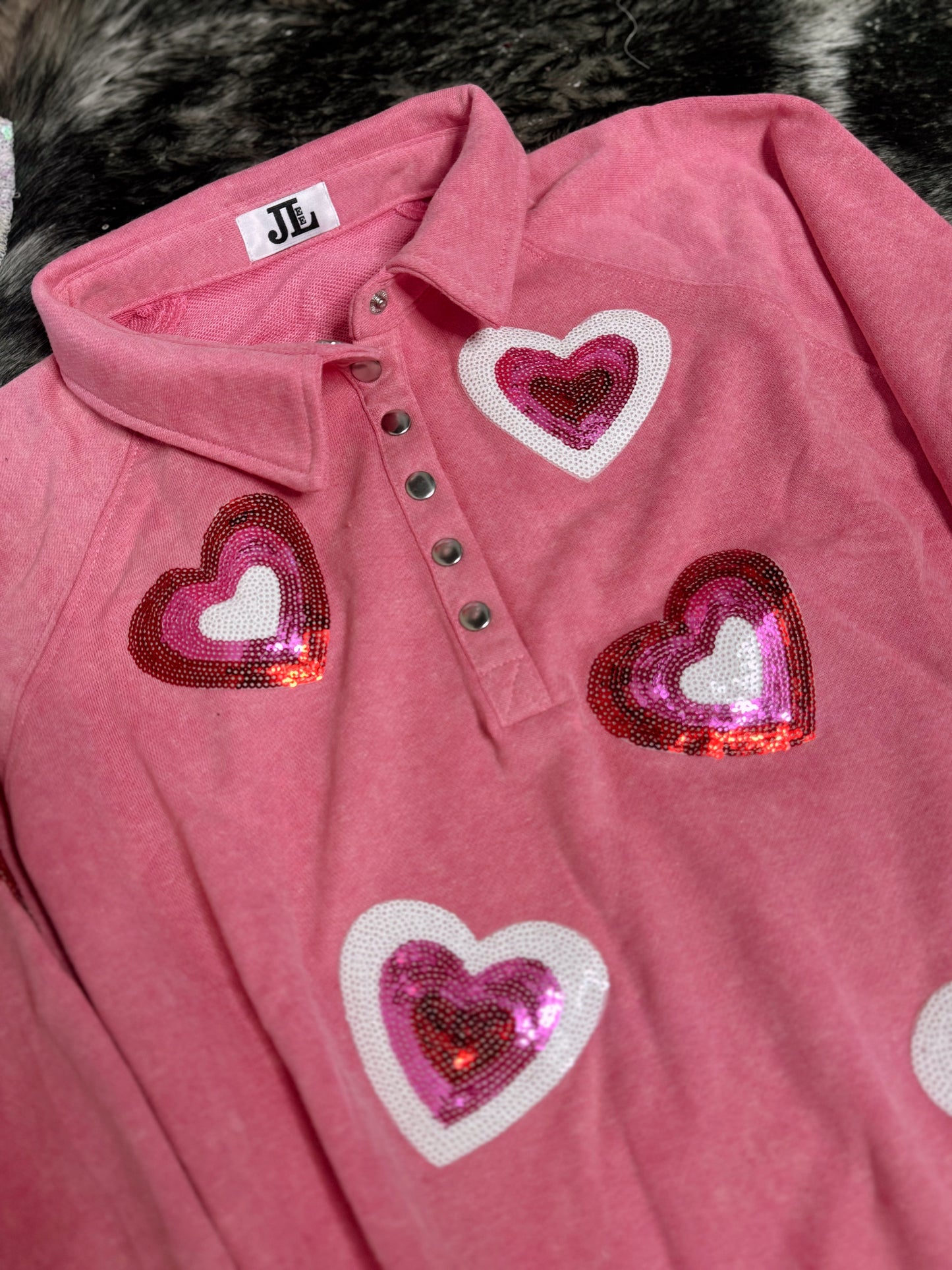 Sequin Heart Pullover